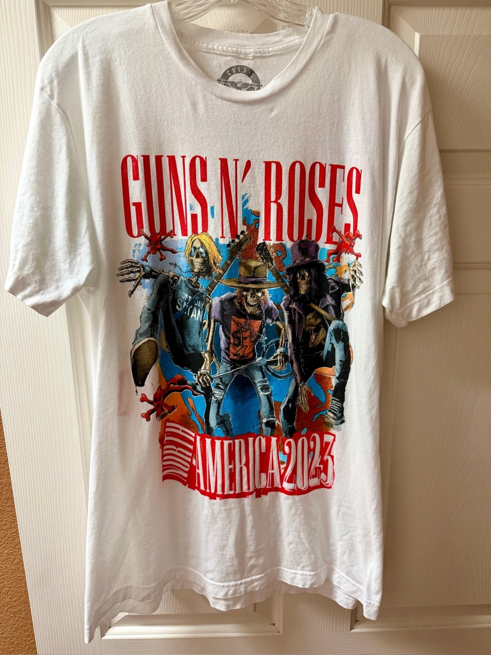 Official Guns N Roses 2023 North America Tour T-Shirt Size Large L White